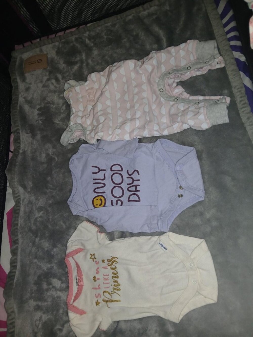 Newborn Baby Girl Onesies - 3 Piece Mixed Bundle